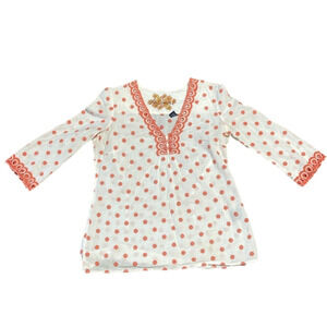 Robert Graham Floral Tunic Brandy Apricot and White Eyelet Embroidery Size M